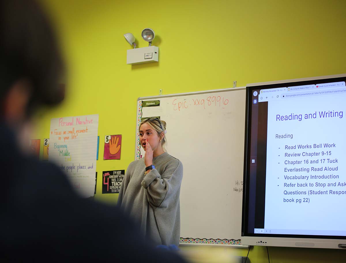 Horizon Science Academy McKinley Park Elementary School Teacher smiling.